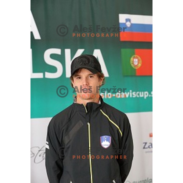 member of Slovenia Davis Cup team during press conference before match against Portugal in Ljubljana on January 28, 2014