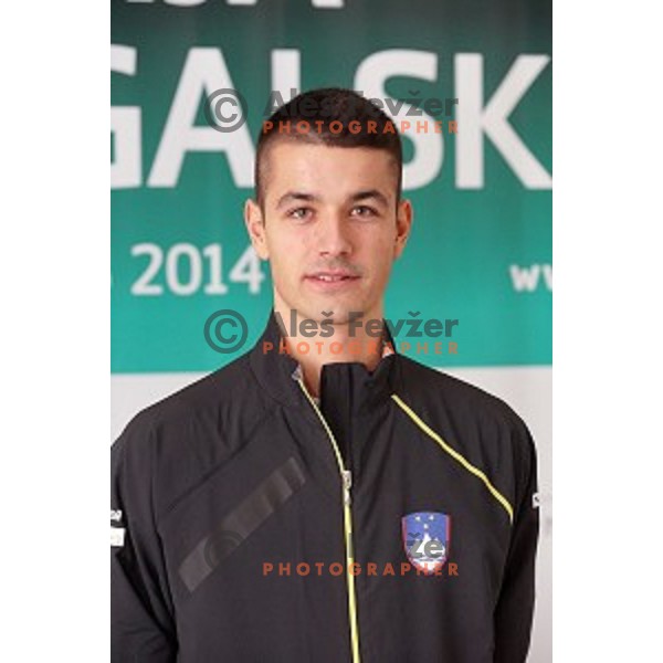 member of Slovenia Davis Cup team during press conference before match against Portugal in Ljubljana on January 28, 2014