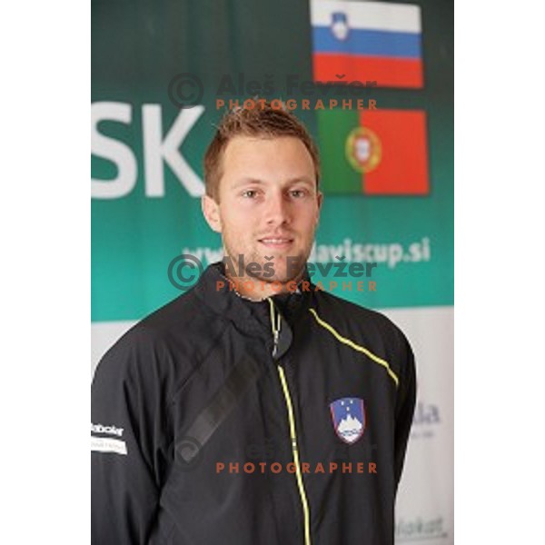 member of Slovenia Davis Cup team during press conference before match against Portugal in Ljubljana on January 28, 2014