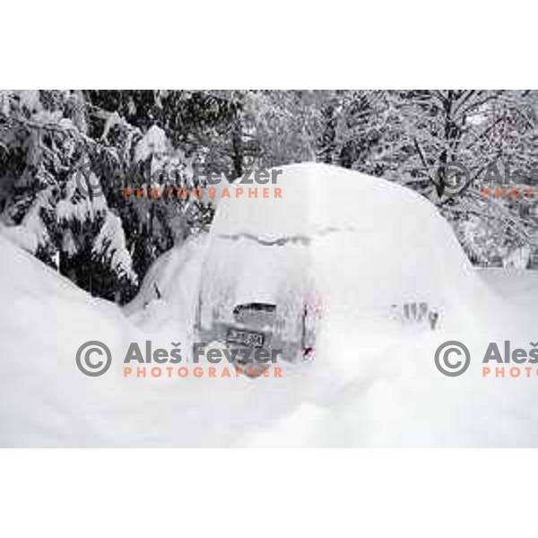 More than meter of snow fall in last 24 hours demands a lot of extra work for organisers of 50. Zlata Lisica- Golden fox trophy to set everything for AUDI FIS World Cup race in Kranjska gora, Slovenia on January 31, 2014