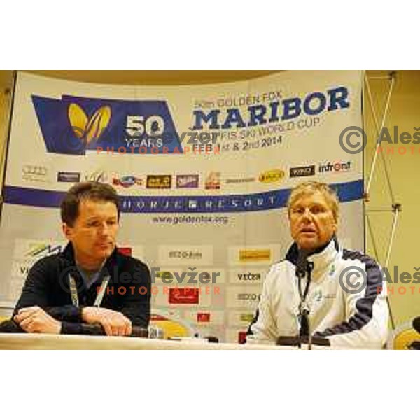 Atle Skaardal of FIS during press conference after AUDI FIS World Cup Giant slalom for 50. Zlata Lisica- Golden Fox Trophy in Kranjska gora, Slovenia was cancelled on February 1, 2014