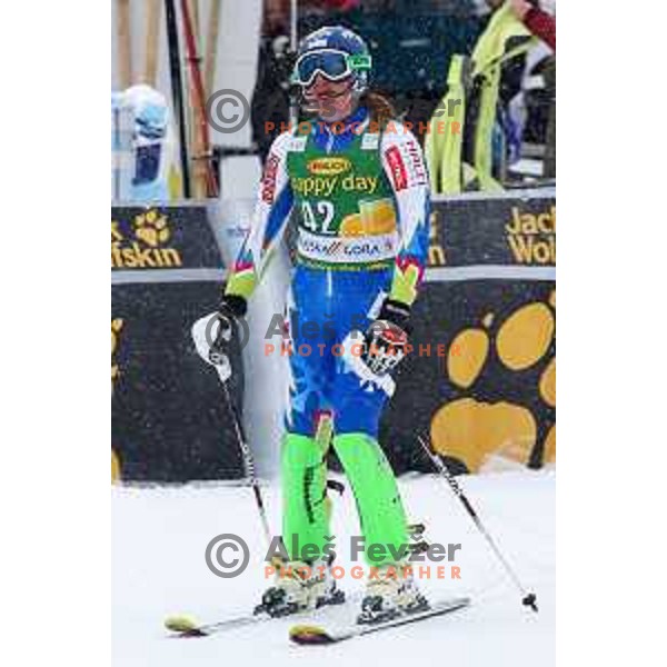 Marusa Ferk (SLO) at AUDI FIS World Cup slalom race for 50.Zlata Lisica- Golden Fox Trophy in Kranjska gora, Slovenia on February 2, 2014