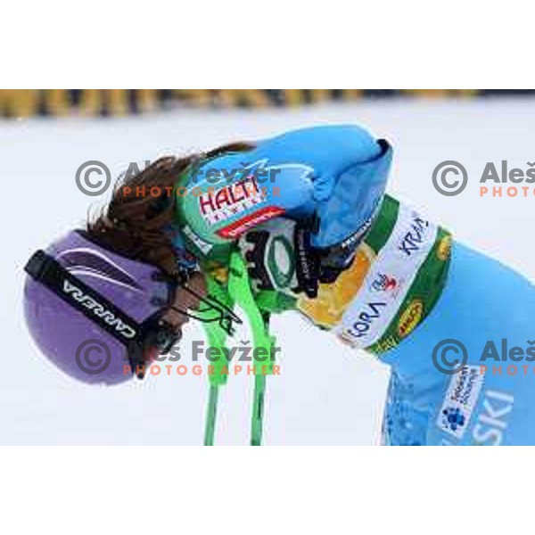 Tina Maze (SLO) at AUDI FIS World Cup slalom race for 50.Zlata Lisica- Golden Fox Trophy in Kranjsska gora, Slovenia on February 2, 2014