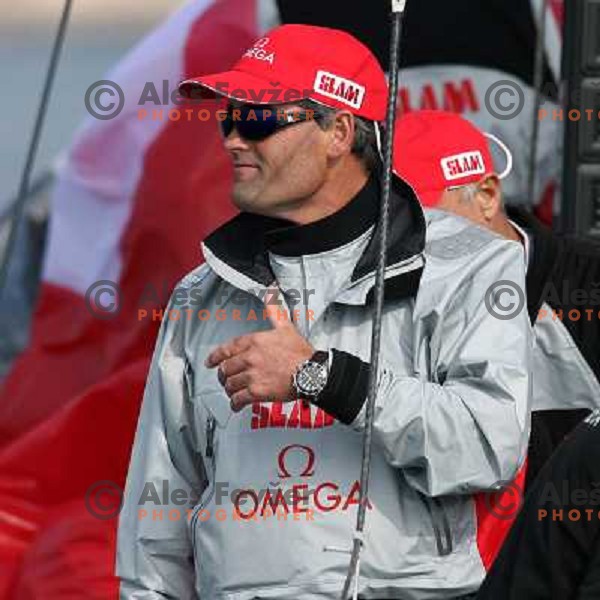 Russell Coutts at fleet race in sailing regatta for RC 44 Portoroz Cup in Pororoz,Slovenia.Photo by Ales Fevzer 