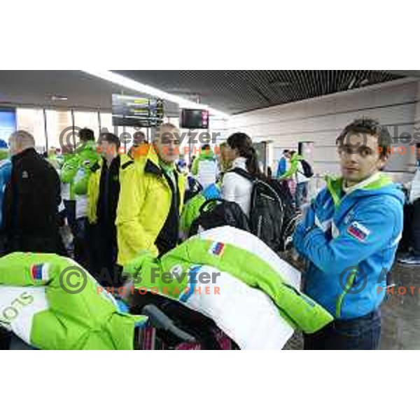 Mitja Oranic, member of Slovenia Olympic team for Sochi 2014 Winter Olympic games during arrival to Sochi International Airport, Russia on February 4, 2014