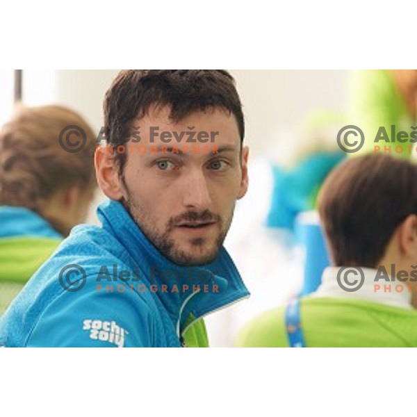 Jakov Fak of Slovenia Biathlon Olympic team for Sochi 2014 Winter Olympic games in Mountain Village, Rosa Khutor, Russia on February 5, 2014