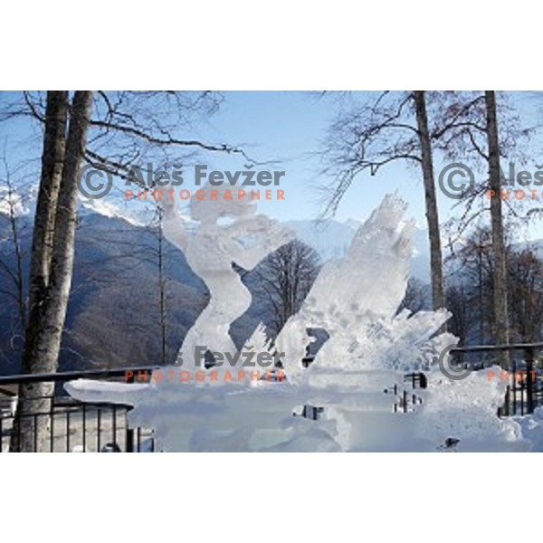 Mountain Village at 1170 meters above sea level of Sochi 2014 Winter Olympic Games, Rosa Khutor, Russia on February 5, 2014