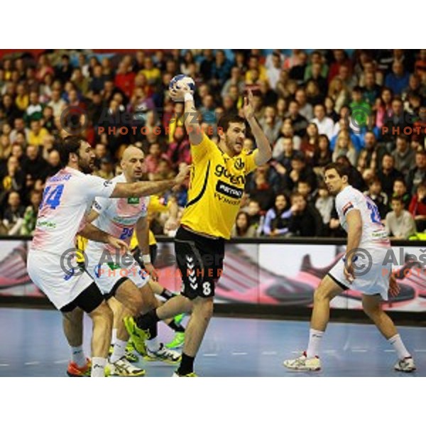Senjamin Buric of Gorenje Velenje during handball match Gorenje Velenje (SLO)-Hamburg (GER) in EHF Champions league, played in Red Hall, Velenje, Slovenia on February 5, 2014