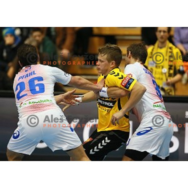 Janez Gams of Gorenje Velenje during handball match Gorenje Velenje (SLO)-Hamburg (GER) in EHF Champions league, played in Red Hall, Velenje, Slovenia on February 5, 2014
