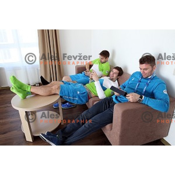 Slovenia Ice-hockey Olympic team in Coastal Olympic Village in Sochi on February 6, 2014