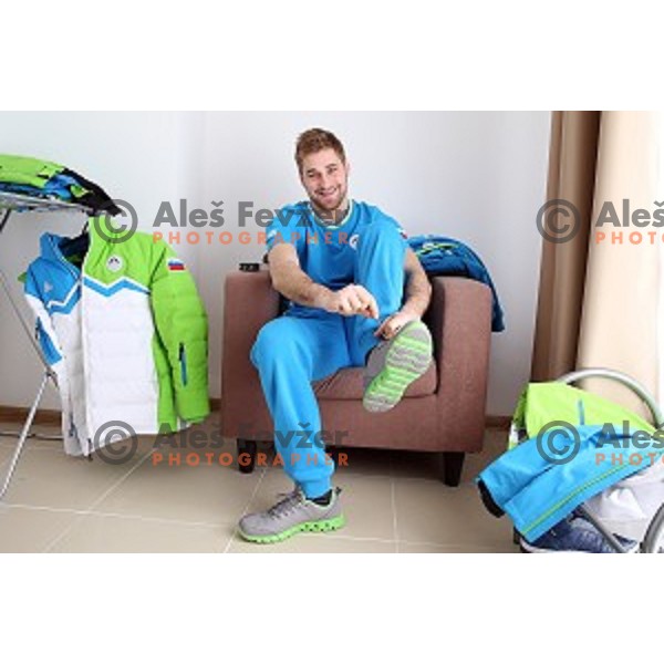 Robert Kristan of Slovenia Ice-hockey Olympic team in Coastal Olympic Village in Sochi on February 6, 2014