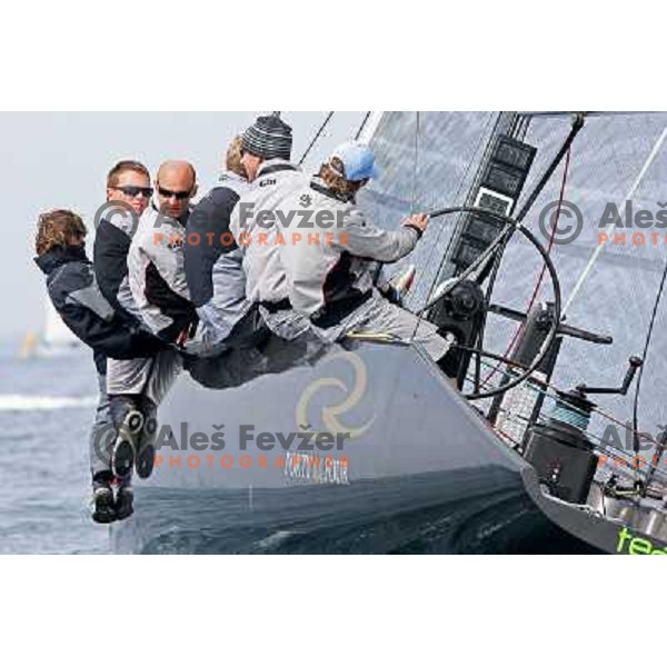 Team Aqua at fleet race in sailing regatta for RC 44 Portoroz Cup in Pororoz,Slovenia.Photo by Ales Fevzer 