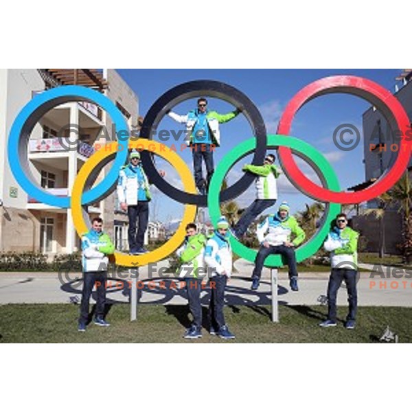 Slovenia Ice-Hockey team at Team Welcome Ceremony in Coastal Olympic Village in Sochi on February 6,2014