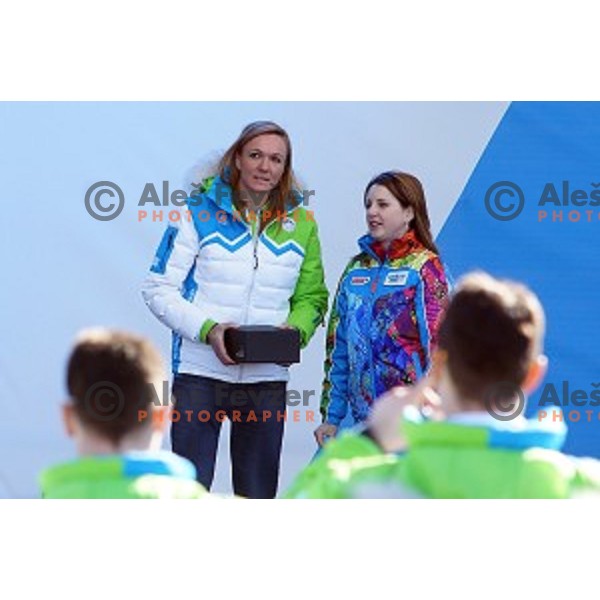 Slovenia Ice-Hockey team at Team Welcome Ceremony in Coastal Olympic Village in Sochi on February 6,2014