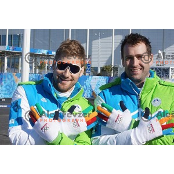 Slovenia Ice-Hockey team at Team Welcome Ceremony in Coastal Olympic Village in Sochi on February 6,2014