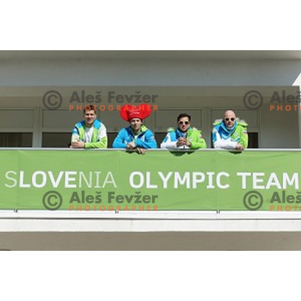 Slovenia Ice-Hockey team at Team Welcome Ceremony in Coastal Olympic Village in Sochi on February 6,2014