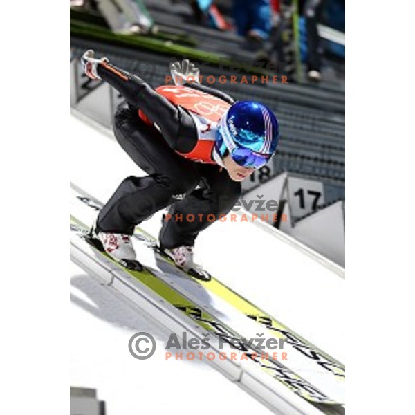 Jurij Tepes of Slovenia during men\'s Normal Hill Individual practice in RusSki Gorki Jumping Center at Sochi 2014 Winter Olympic Games on February 6, 2014