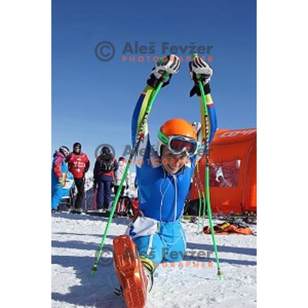 Ilka Stuhec of Slovenia during Ladies Downhill Training at Rosa Khutor Alpine Center at Sochi 2014 Winter Olympic Games on February 7, 2014