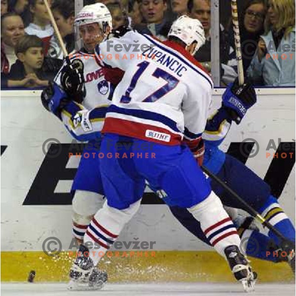 Nik Zupancic of Slovenia Ice-Hockey team during World Championship group B in Ljubljana, Slovenia on April 2001