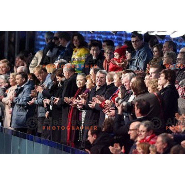 President of IOC Thomas Bach and President of Russia Vladimir Putin at Opening Ceremony of XXII Winter Olympic games Sochi 2014 at Fisht Stadium, Russia on February 7, 2014