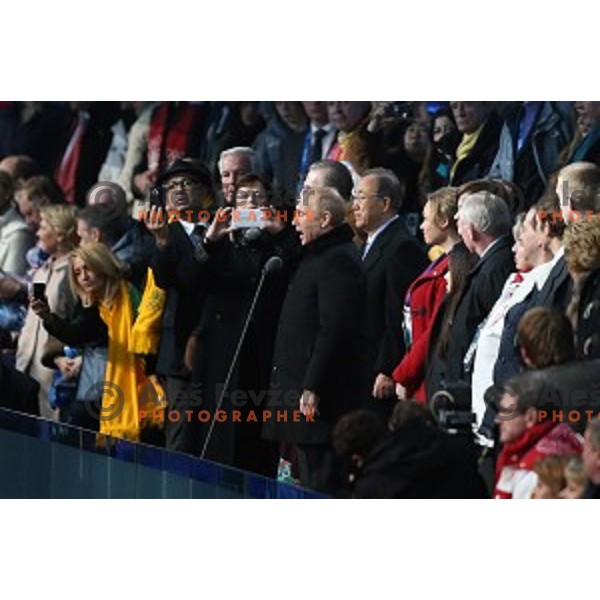  President of Russia Vladimir Putin declares Games open at Opening Ceremony of XXII Winter Olympic games Sochi 2014 at Fisht Stadium, Russia on February 7, 2014