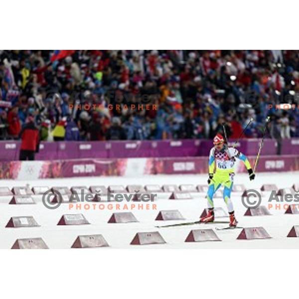 Janez Maric of Slovenia during Men\'s 10 km Sprint at Laura Cross-Country Ski & Biathlon Center Sochi 2014 Winter Olympic Games on February 8, 2014