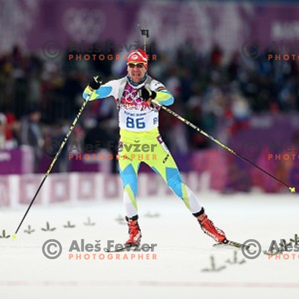 Janez Maric of Slovenia during Men\'s 10 km Sprint at Laura Cross-Country Ski & Biathlon Center Sochi 2014 Winter Olympic Games on February 8, 2014