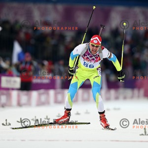 Janez Maric of Slovenia during Men\'s 10 km Sprint at Laura Cross-Country Ski & Biathlon Center Sochi 2014 Winter Olympic Games on February 8, 2014