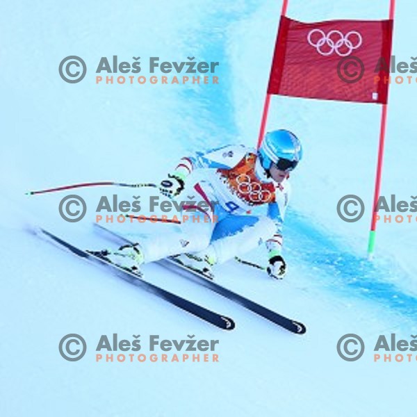 Matthias Mayer (AUT) at Men\'s Downhill Training at Rosa Khutor Alpine Center , Sochi 2014 Winter Olympic Games on February 8, 2014