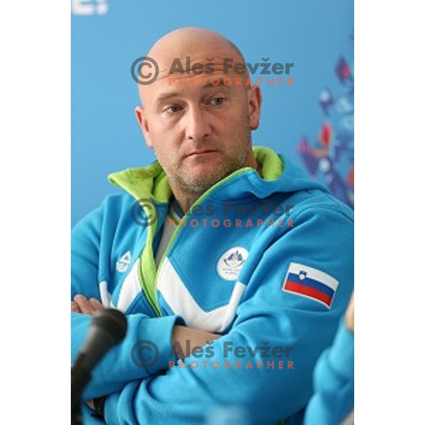 Tadej Platovsek of Slovenia during press conference in Mountain Village, Rosa Khutor, Sochi 2014 Winter Olympic Games on February 8, 2014