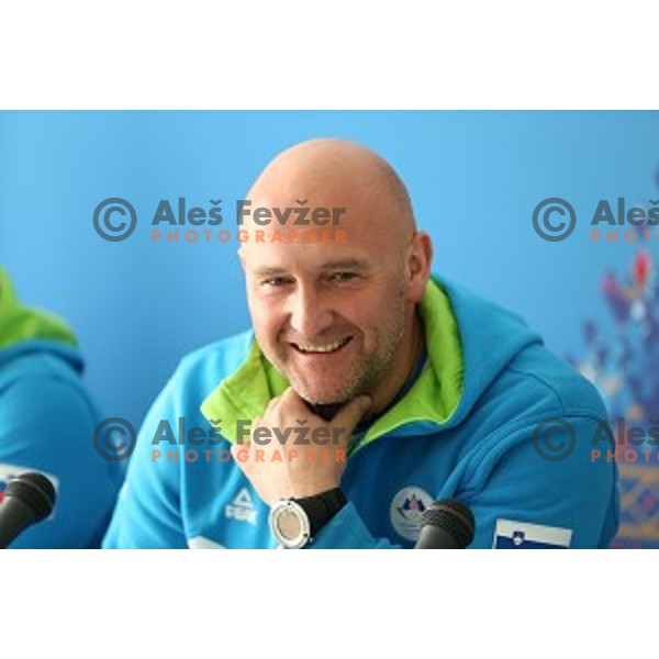 Tadej Platovsek of Slovenia during press conference in Mountain Village, Rosa Khutor, Sochi 2014 Winter Olympic Games on February 8, 2014
