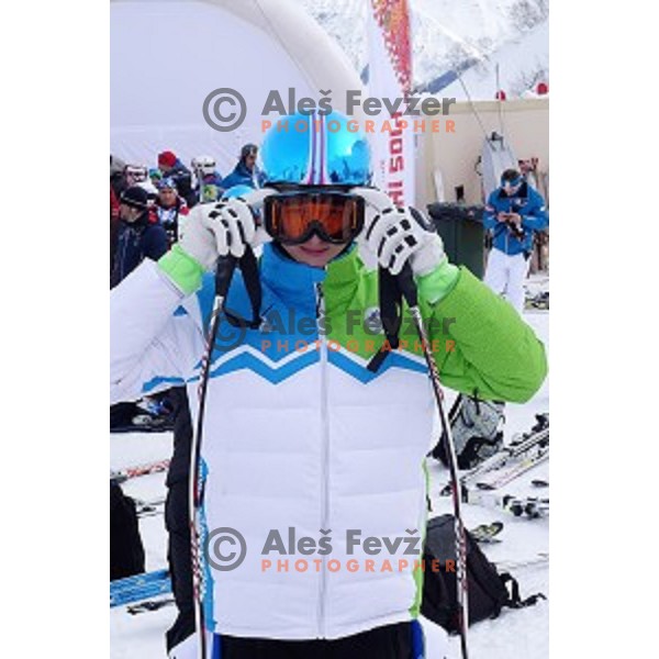 Klemen Kosi (SLO) at Men\'s Downhill at Rosa Khutor Alpine Center , Sochi 2014 Winter Olympic Games on February 9, 2014