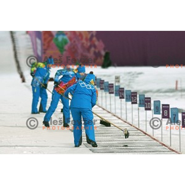 Teja Gregorin of Slovenia during Ladies 7.5 km Sprint at Laura Cross-Country Ski & Biathlon Center Sochi 2014 Winter Olympic Games on February 9, 2014