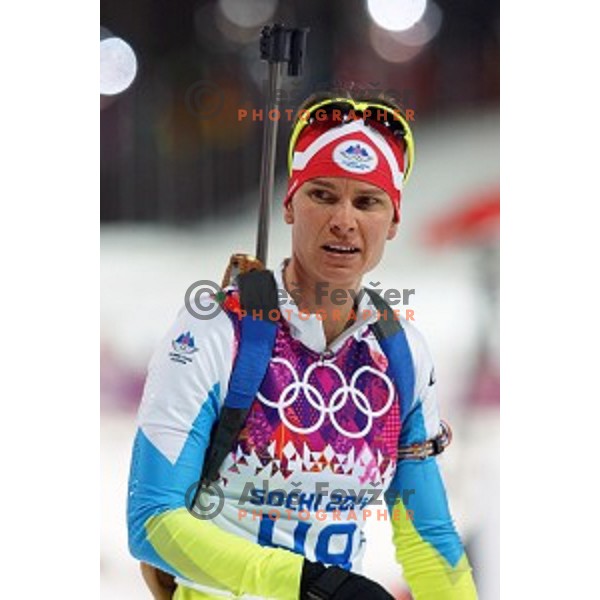 Teja Gregorin of Slovenia during Ladies 7.5 km Sprint at Laura Cross-Country Ski & Biathlon Center Sochi 2014 Winter Olympic Games on February 9, 2014