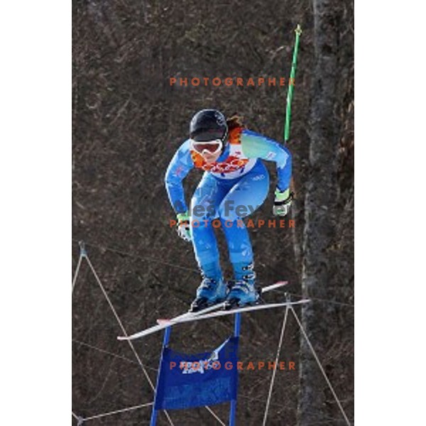 Tina Maze of Slovenia finished fourth at Ladies Super Combined at Rosa Khutor Alpine Center , Sochi 2014 Winter Olympic Games on February 10, 2014