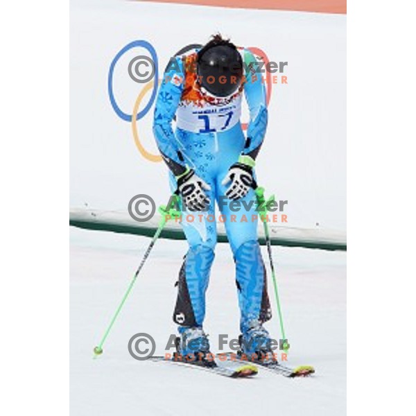 Tina Maze of Slovenia finished fourth at Ladies Super Combined at Rosa Khutor Alpine Center , Sochi 2014 Winter Olympic Games on February 10, 2014