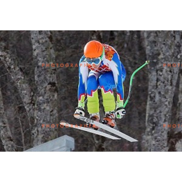 Ilka Stuhec of Slovenia racing at Ladies Super Combined at Rosa Khutor Alpine Center , Sochi 2014 Winter Olympic Games on February 10, 2014