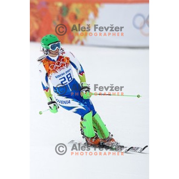 Ilka Stuhec of Slovenia racing at Ladies Super Combined at Rosa Khutor Alpine Center , Sochi 2014 Winter Olympic Games on February 10, 2014