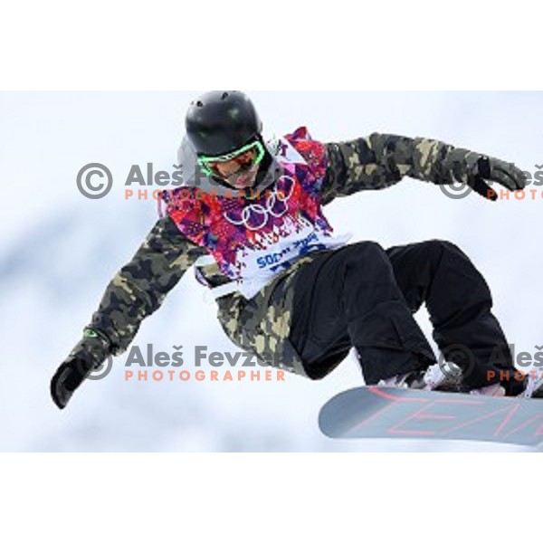 Tim Kevin Ravnjak of Slovenia during Men\'s Snowboard Half-Pipe Qualification in Extreme Park Rosa Khutor , Sochi 2014 Winter Olympic Games on February 11, 2014