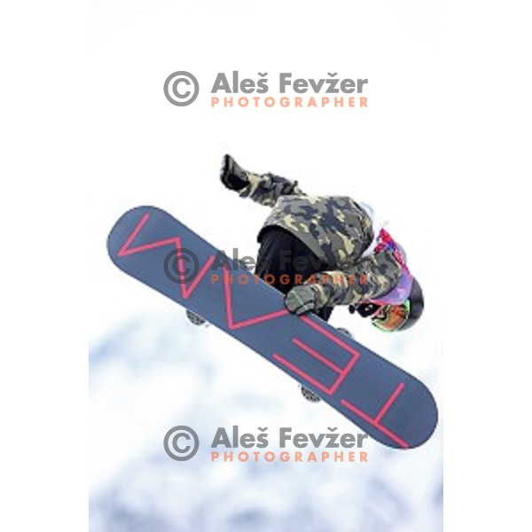 Tim Kevin Ravnjak of Slovenia during Men\'s Snowboard Half-Pipe Qualification in Extreme Park Rosa Khutor , Sochi 2014 Winter Olympic Games on February 11, 2014