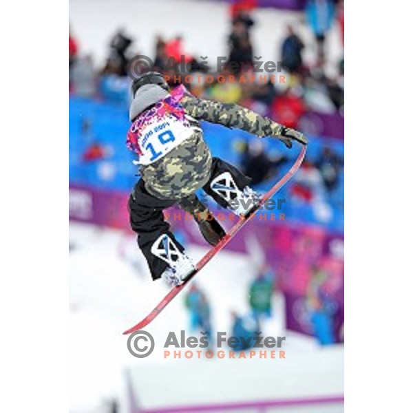 Tim Kevin Ravnjak of Slovenia during Men\'s Snowboard Half-Pipe Qualification in Extreme Park Rosa Khutor , Sochi 2014 Winter Olympic Games on February 11, 2014