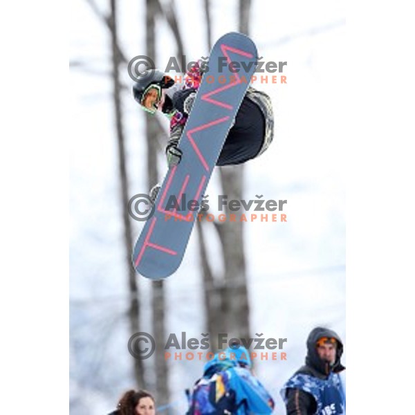 Tim Kevin Ravnjak of Slovenia during Men\'s Snowboard Half-Pipe Qualification in Extreme Park Rosa Khutor , Sochi 2014 Winter Olympic Games on February 11, 2014