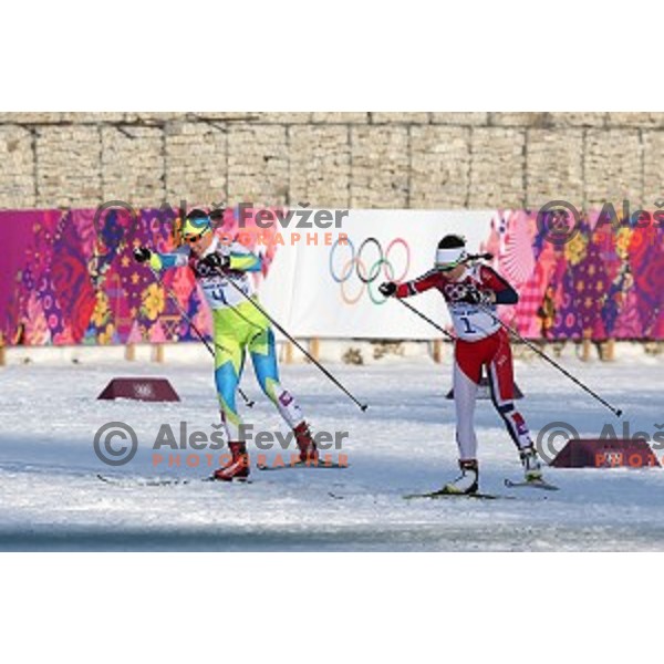 Vesna Fabjan of Slovenia olympic bronze medalist of Ladies Free Sprint, Sochi 2014 Winter Olympic Games on February 11, 2014