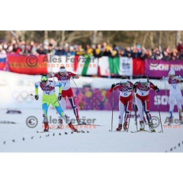 Vesna Fabjan of Slovenia olympic bronze medalist of Ladies Free Sprint, Sochi 2014 Winter Olympic Games on February 11, 2014