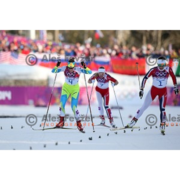 Vesna Fabjan of Slovenia olympic bronze medalist of Ladies Free Sprint, Sochi 2014 Winter Olympic Games on February 11, 2014
