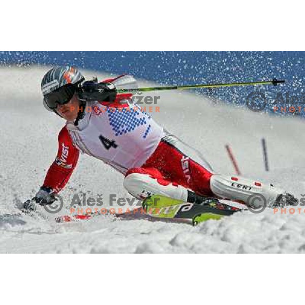Ondrej Bank at slalom race for Slovenian National Championship at Krvavec Ski Resort.Photo by Ales Fevzer 