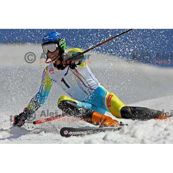Matic Skube at slalom race for Slovenian National Championship at Krvavec Ski Resort.Photo by Ales Fevzer 
