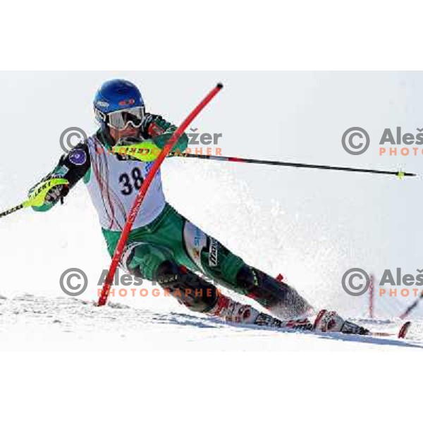 Matej Adorjan at slalom race for Slovenian National Championship at Krvavec Ski Resort.Photo by Ales Fevzer 