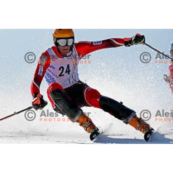 Jan Debeljak at slalom race for Slovenian National Championship at Krvavec Ski Resort.Photo by Ales Fevzer 