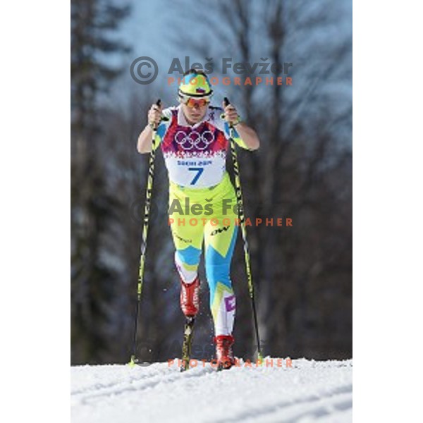 Nika Razinger of Slovenia racing in Ladies 10 km Classic in Laura Cross-Country and Biathlon Center, Sochi 2104 Winter Olympic Games, Russia on February 13, 2014